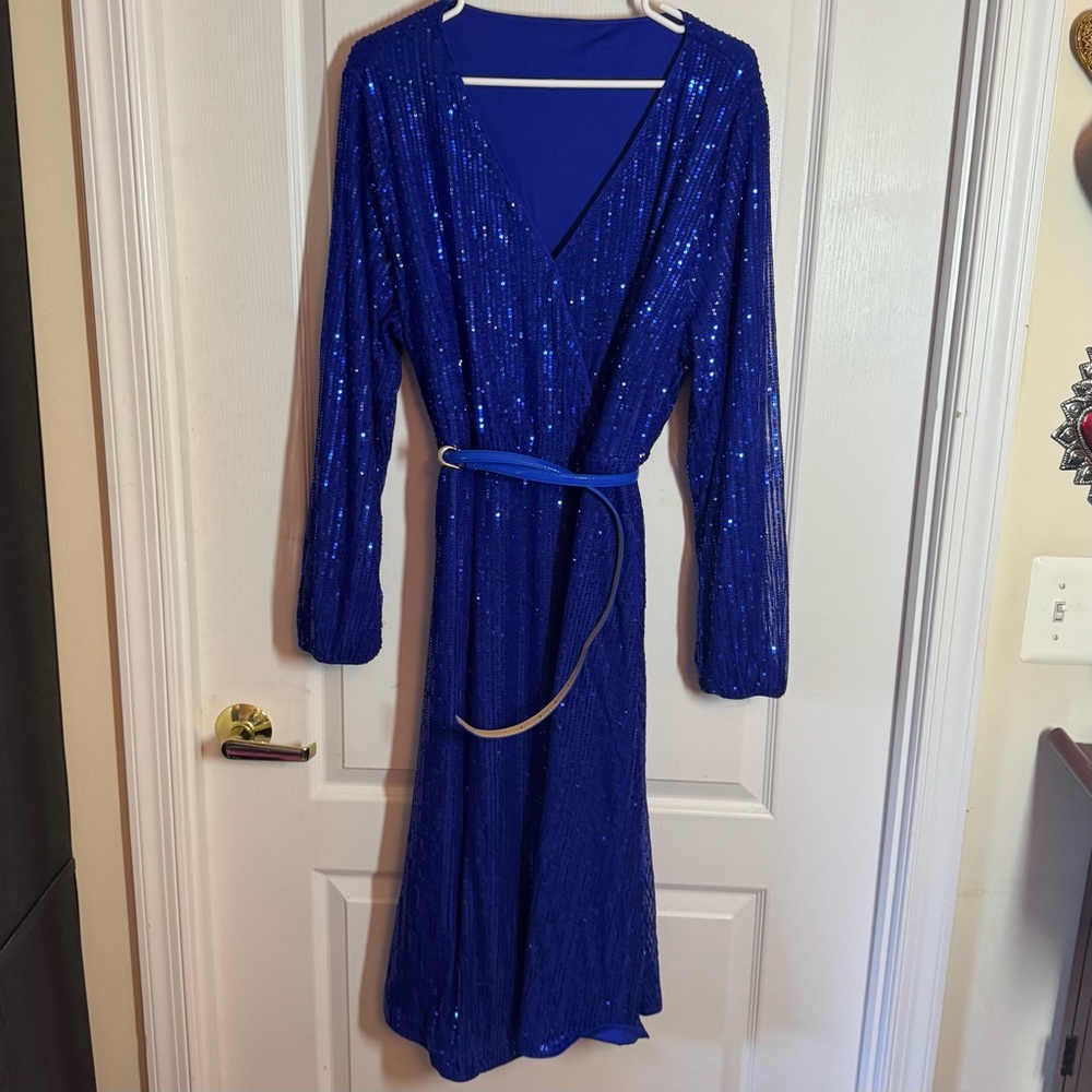 BloomChic Royal Blue Sequin Dress - 2x - worn once